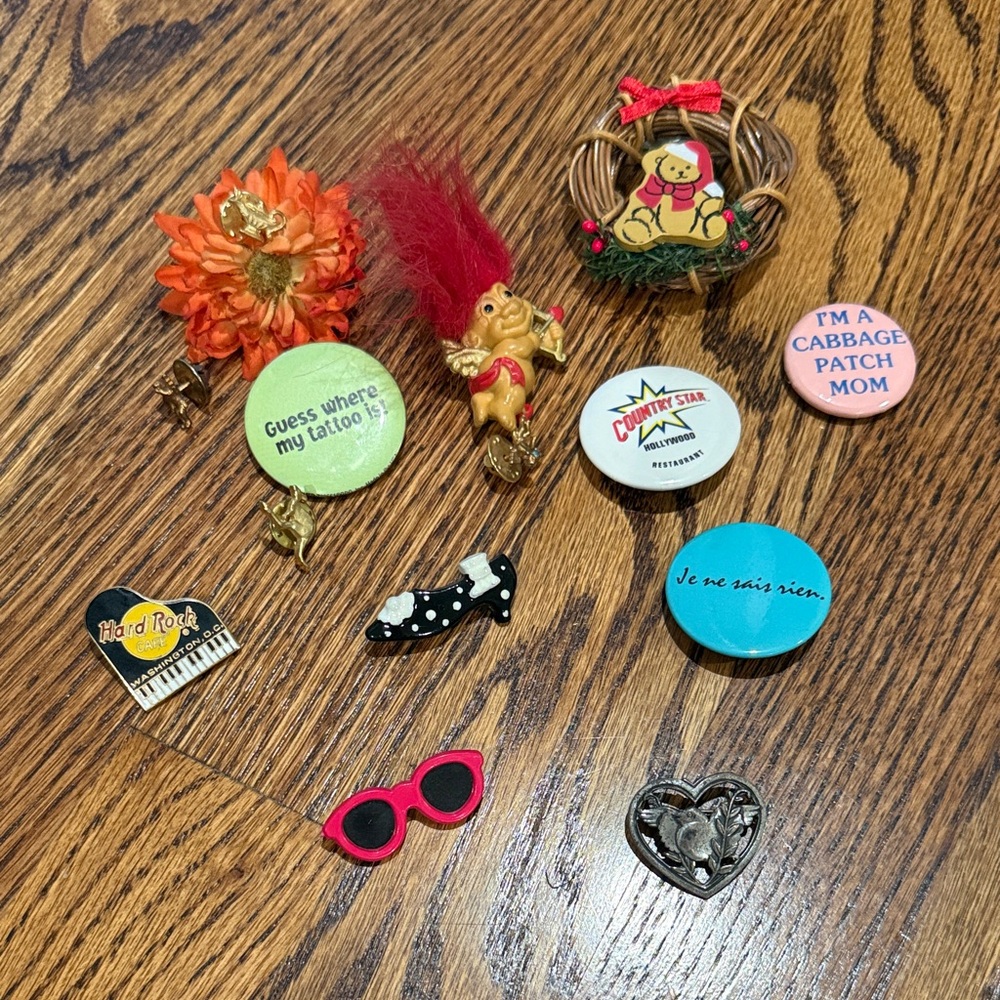 Colorful Pin and Brooch Collection